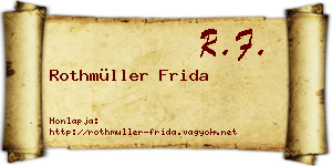 Rothmüller Frida névjegykártya